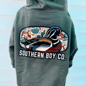 Camo Wood Duck Adult Hoodie