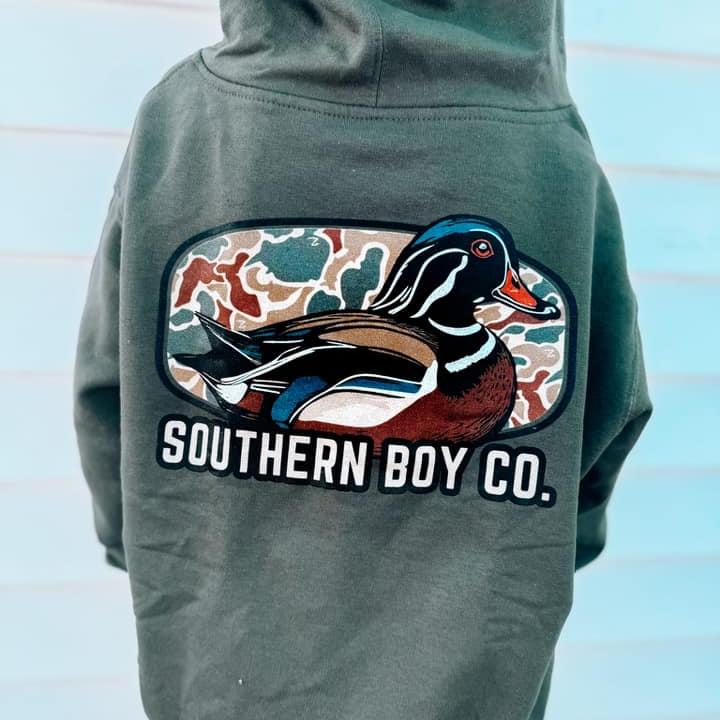 Camo Wood Duck Adult Hoodie