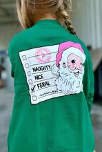 Load image into Gallery viewer, Girls Santa’s List Feral Long Sleeve Tee
