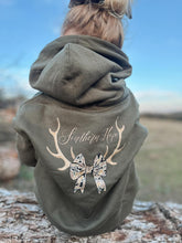 Load image into Gallery viewer, Deer Antler Bow Girls Hoodie
