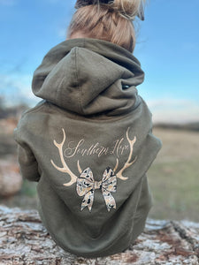 Deer Antler Bow Girls Hoodie