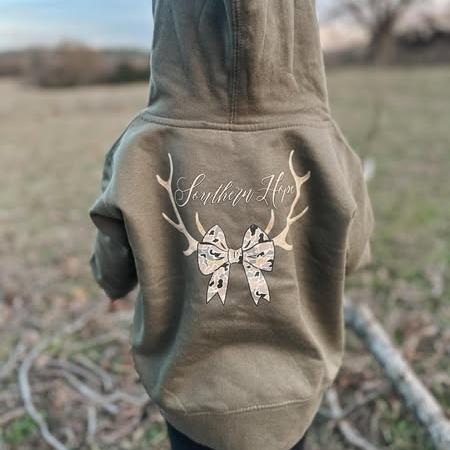 Deer Antler Bow Girls Hoodie