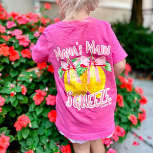 (Hot Pink) Main Squeeze Short Sleeve Girls Tee