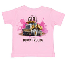 Load image into Gallery viewer, Girl Who Loves Dump Trucks Short Sleeve Kids Tee
