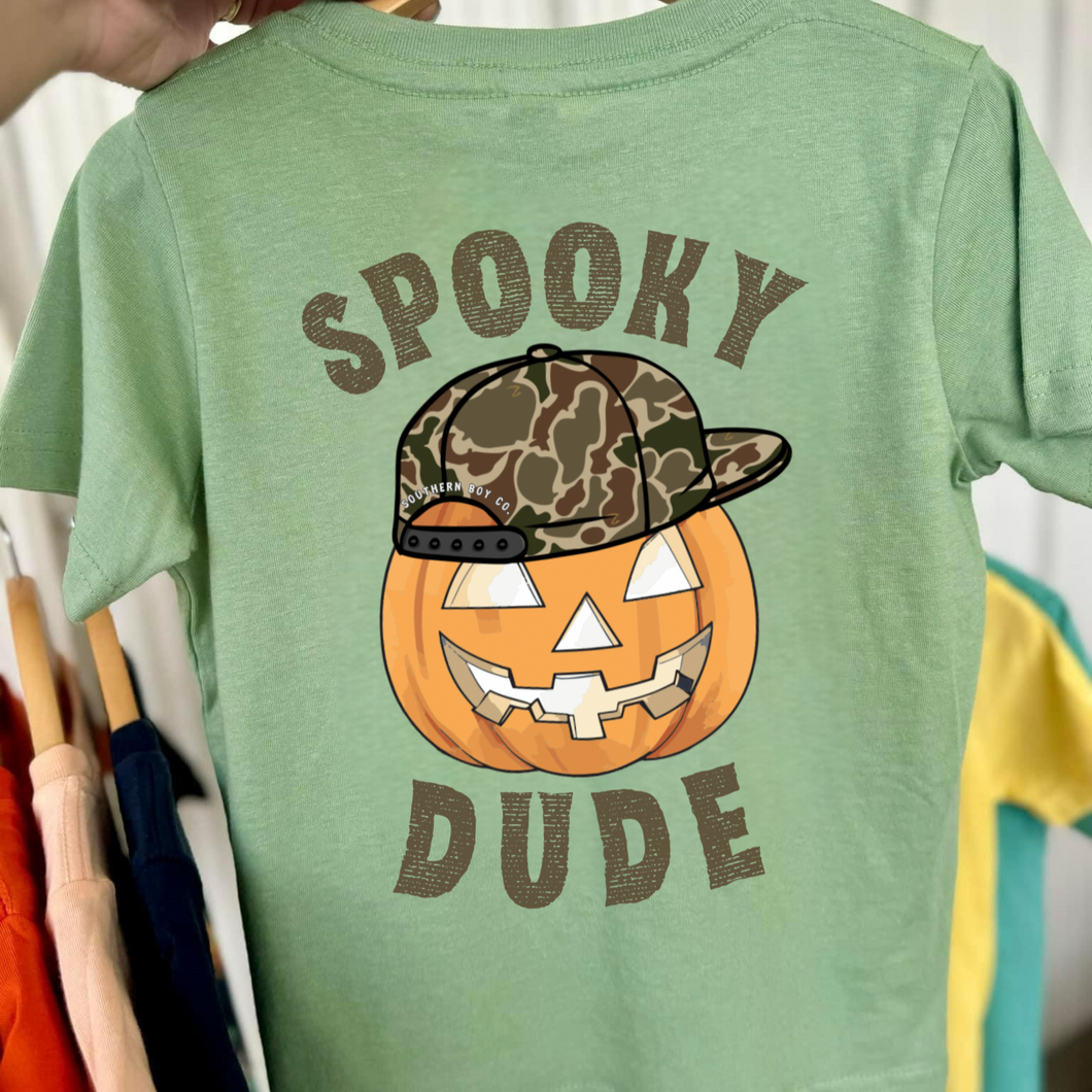 Spooky Dude (Camo Hat) Short Sleeve Boys Tee