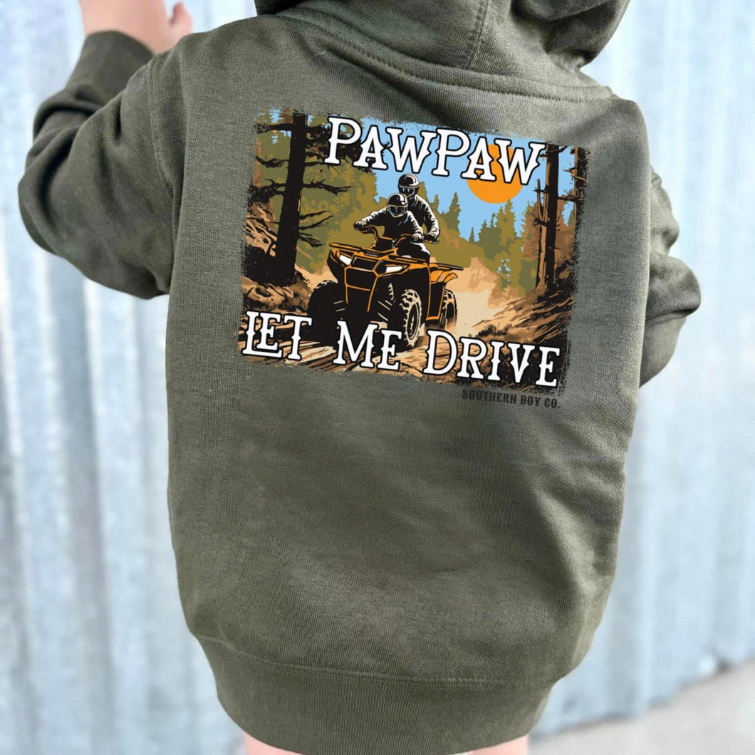 Pawpaw Let Me Drive Kids Hoodie