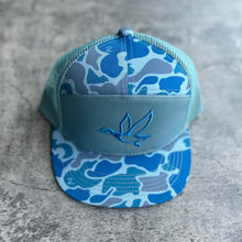 Load image into Gallery viewer, Blue Camo Duck Kids Hat
