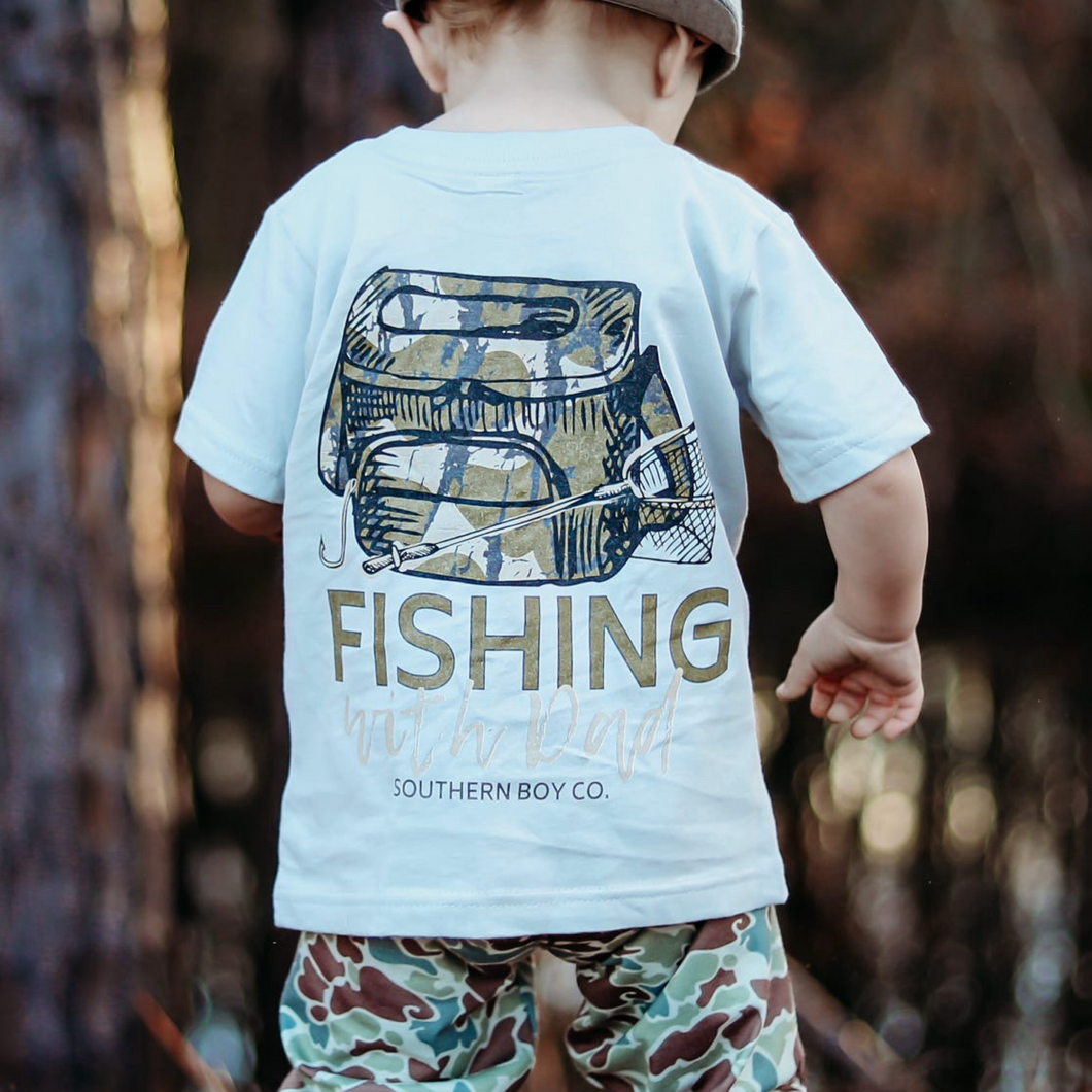 (SHORT) Camo Fishing With Dad Kids Tee