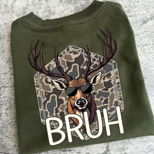 Camo Buck Bruh Short Sleeve Kids Tee