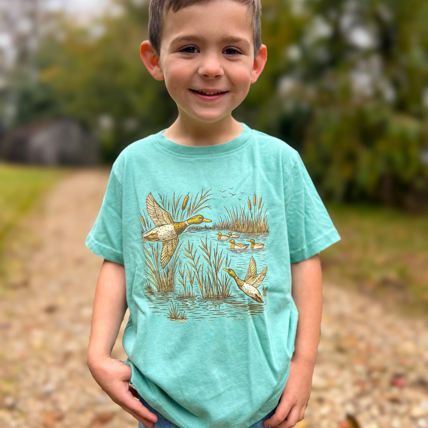 Mallards Over the Marsh Kid's Short Sleeve Shirt – Southern Boy Co.