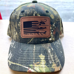 Hunting Flag Kids Camo Leather Patch Hat