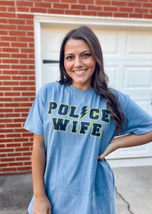 Police Wife Sleeve Adult Tee