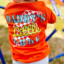 Load image into Gallery viewer, (ORANGE) Checkered Bolt Daddy&#39;s Little Dude Short Sleeve Tee
