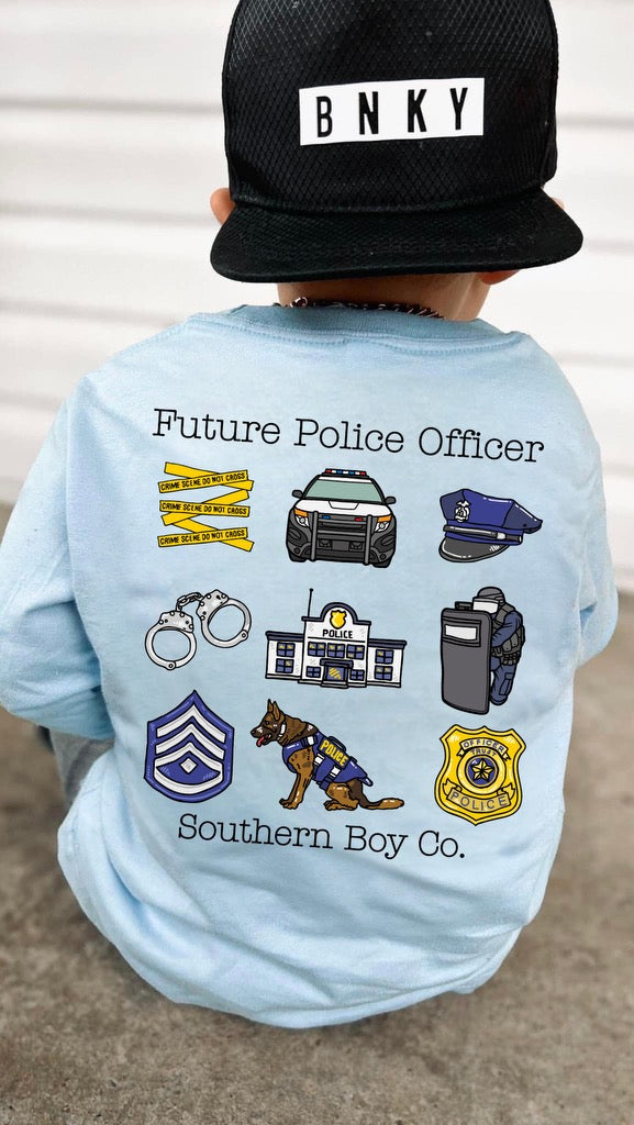 Future Police Officer Long Sleeve Boys Tee