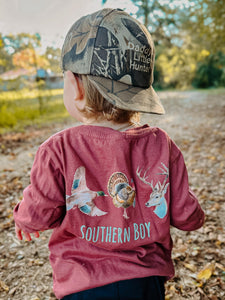 Hunting Trio Design Long Sleeve Kids Tee