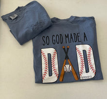 Load image into Gallery viewer, So God Made a Dad (Baseball Edition) Short Sleeve Adult Tee
