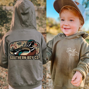 (Hoodie) Camo Wood Duck Kids Hoodie