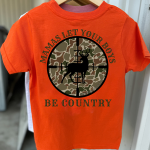 ORANGE Boys Be Country Short Sleeve Kids Tee