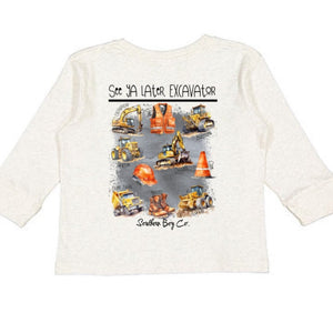 (LONG) Excavator Construction Site Kids Tee