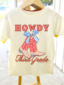 GIRLS Howdy Grade Level (Front Design) Short Sleeve Kids Tee