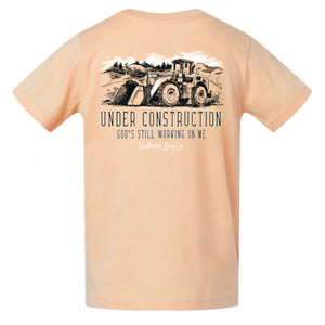 (Peachy) Under Construction Short Sleeve Kids Tee