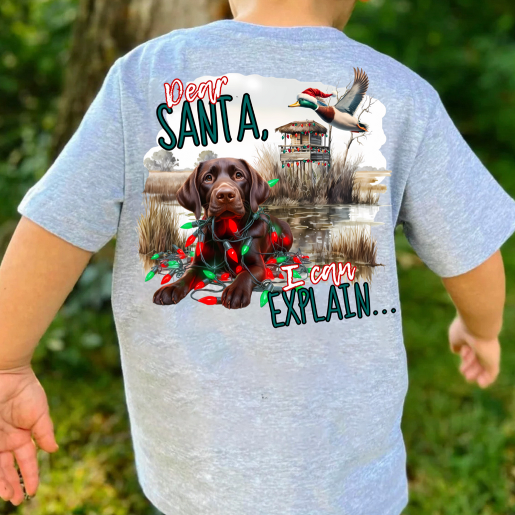 (SHORT) Lab Dear Santa Short Sleeve Kids Tee