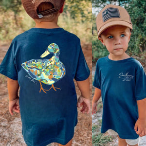 (SHORT) Watercolor Mallard Short Sleeve Kids Tee (D)