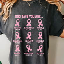 Load image into Gallery viewer, God Says You Are Pink Ribbon Short Sleeve Adult Tee
