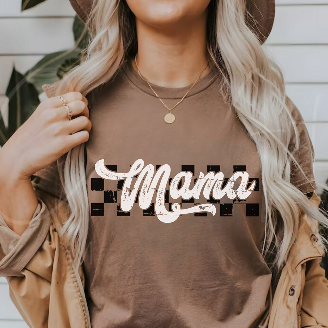 (Espresso) Retro Mama Short Sleeve Adult Tee