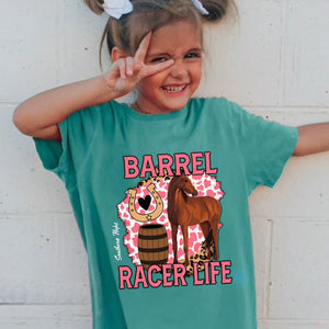 (SHORT) Barrel Racer Life (Front Design) Kids Tee