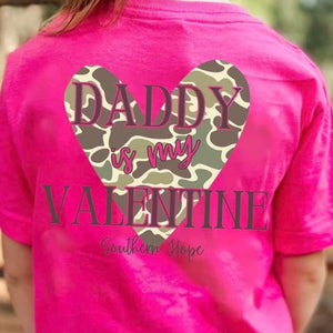 (SHORT) Daddy is My Valentine Short Sleeve Kids Tee