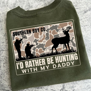 SBC Camo Deer Hunting With My Daddy Short Sleeve Kids Tee