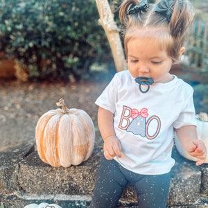 Boo Girls Short Sleeve Embroidered Tee