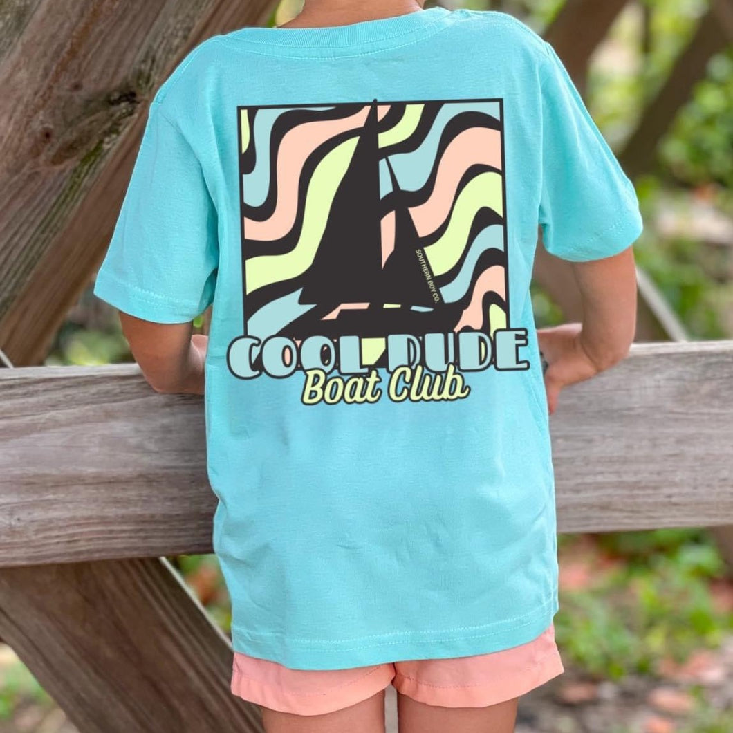 (CHILL) Cool Dude Boat Club Short Sleeve Kids Tee