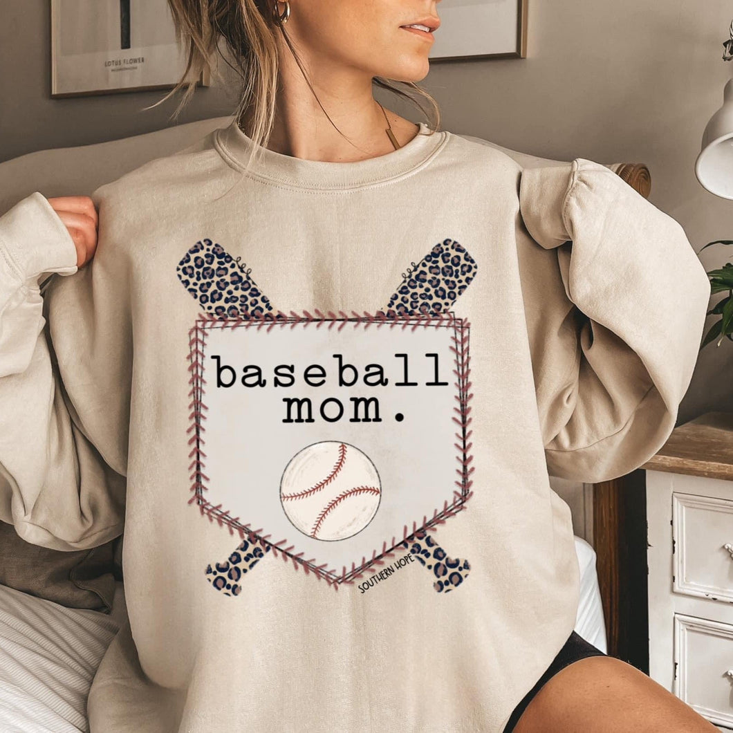 Baseball Mom (Home Plate) Adult Sweatshirt