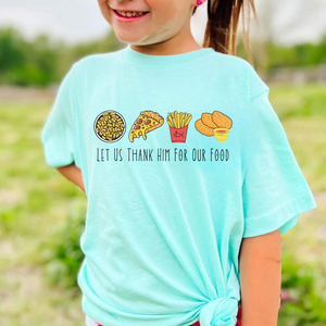 Thank Him for Our Food Short Sleeve Kids Tee