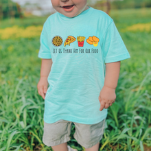 Load image into Gallery viewer, Thank Him for Our Food Short Sleeve Kids Tee
