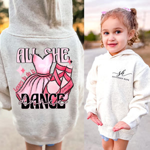 (HOODIE) All She Loves To Do Is Dance Kids Hoodie