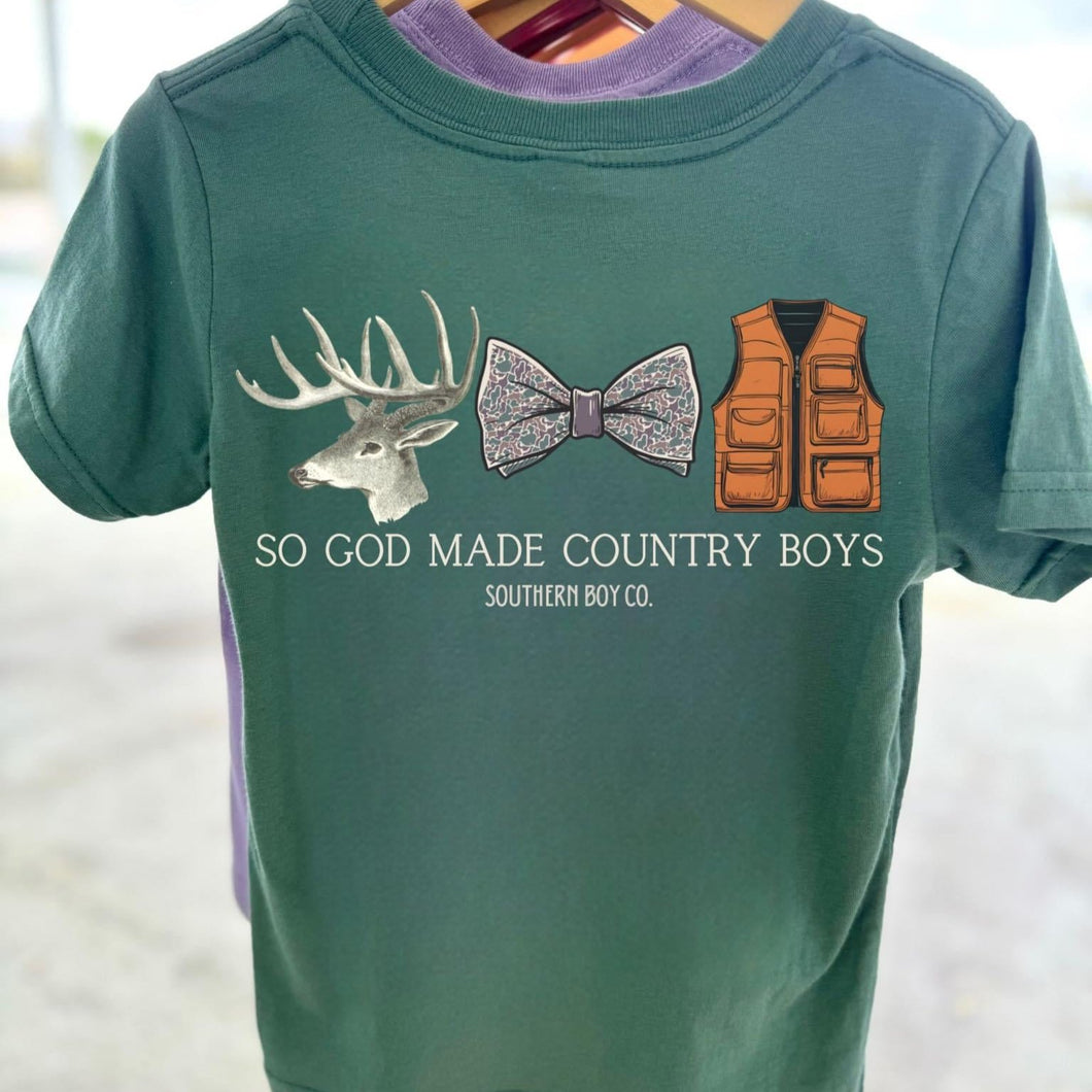 So God Made Country Boys Short Sleeve Kids Tee