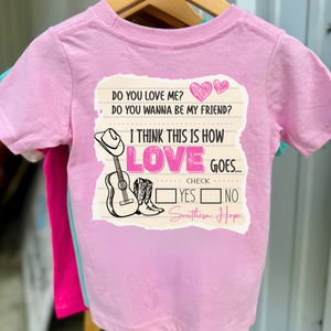 GIRLS Check Yes or No Short Sleeve Girls Tee