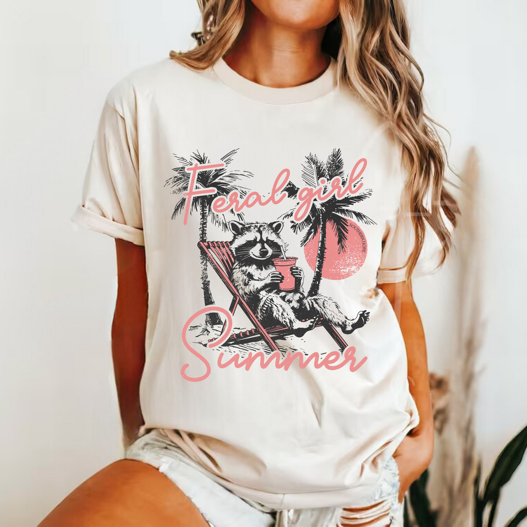 Feral Girl Summer Short Sleeve Adult Tee