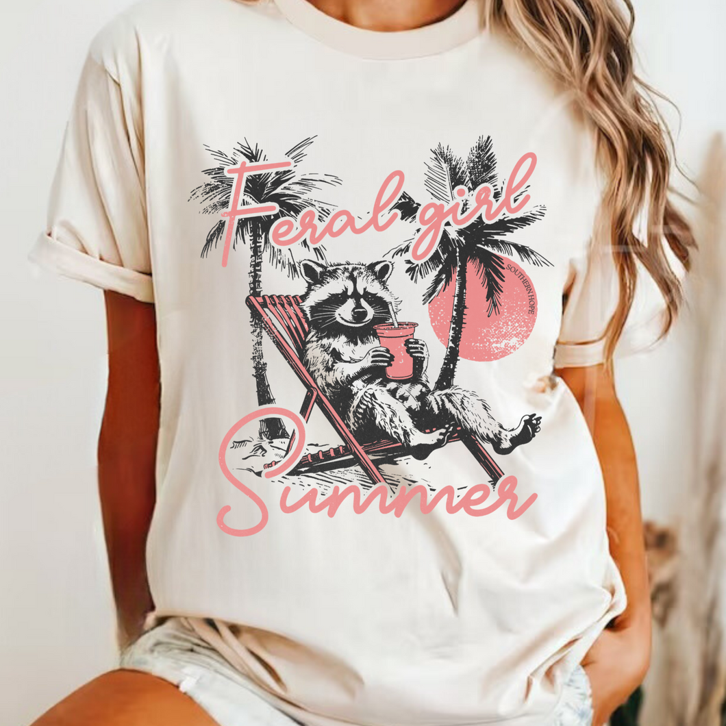 Feral Girl Summer Short Sleeve Kids Tee