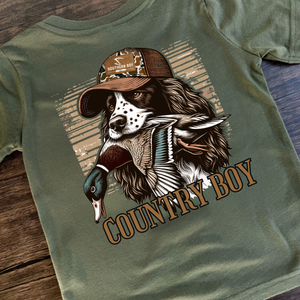 Spaniel Country Boy Short Sleeve Boys Tee