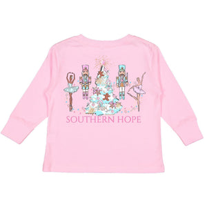 Christmas Ballerina Long Sleeve Kids Tee