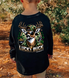 Lucky Buck Long Sleeve Kids Tee