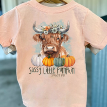 Load image into Gallery viewer, Sassy Little Pumpkin Short Sleeve Kids Tee
