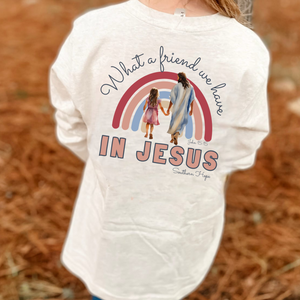 Friend We Have In Jesus Long Sleeve Girls Tee