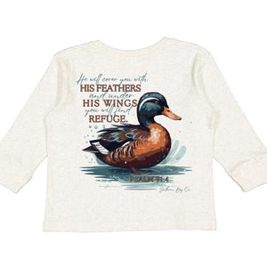 (LONG) Psalm 91:4 Duck Long Sleeve Kids Tee