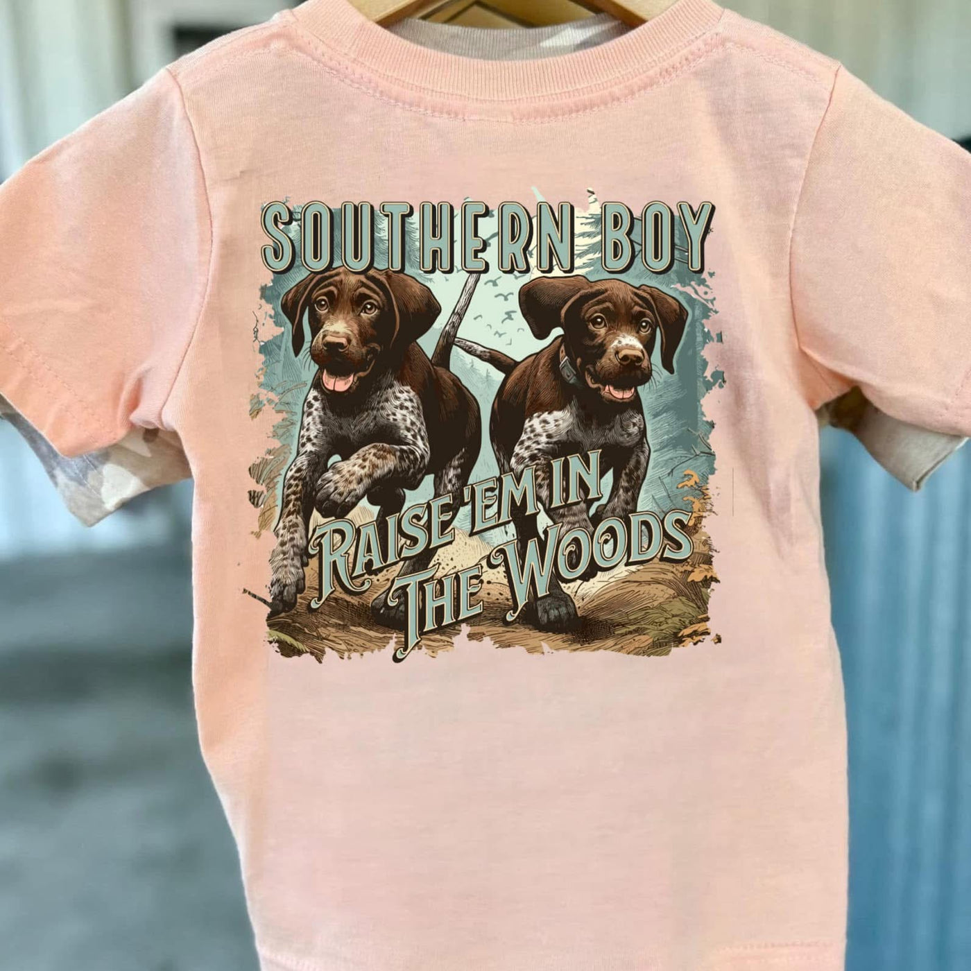 Raise 'Em In the Woods Short Sleeve Boys Shirt