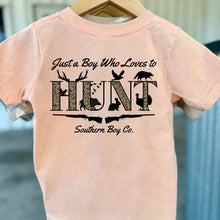 Load image into Gallery viewer, Just a Boy Who Loves to Hunt Short Sleeve Boys Tee
